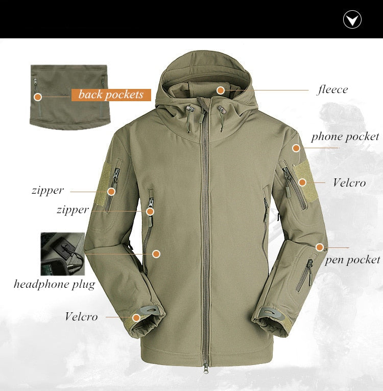 Waterproof Softshell Hunting Jacket | Outdoor Hunting Jackets | Tactical Softshell Jacket For Men