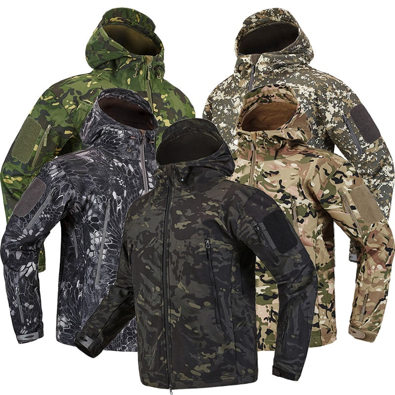 Lurker Shark Skin Soft Shell Tactical Jacket | Men Waterproof Windbreaker Fleece Coat