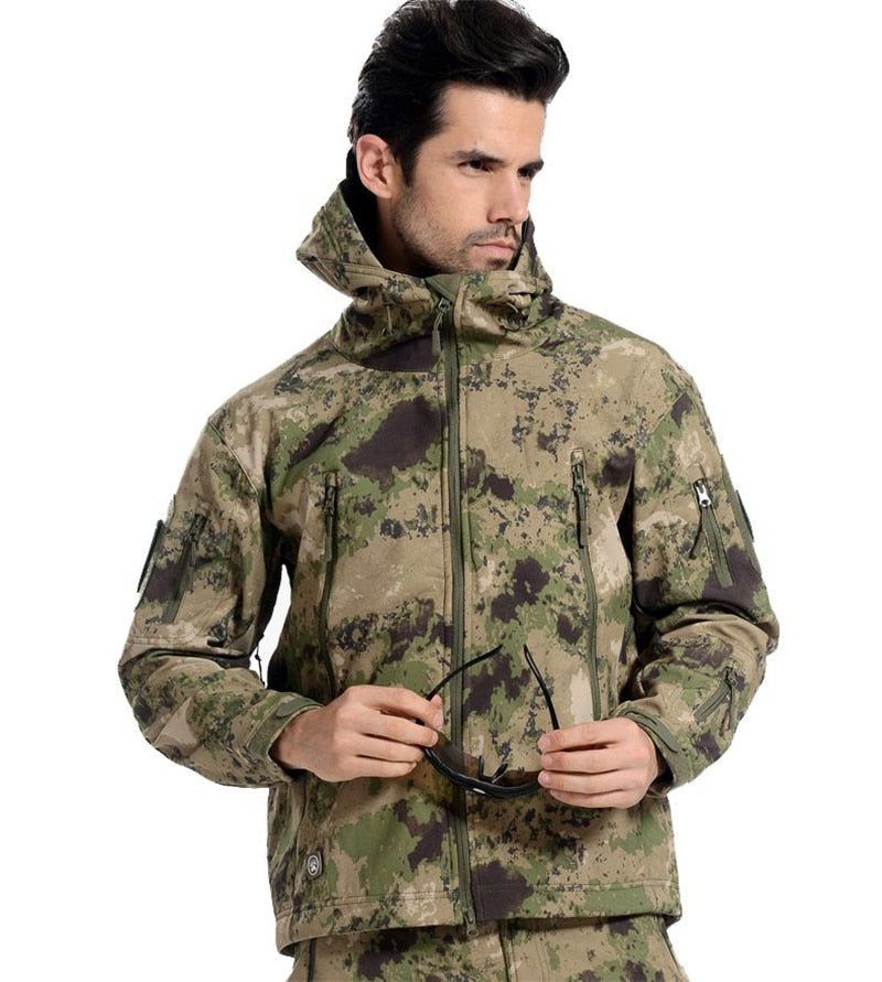 Lurker Shark Skin Soft Shell Tactical Jacket | Men Waterproof Windbreaker Fleece Coat