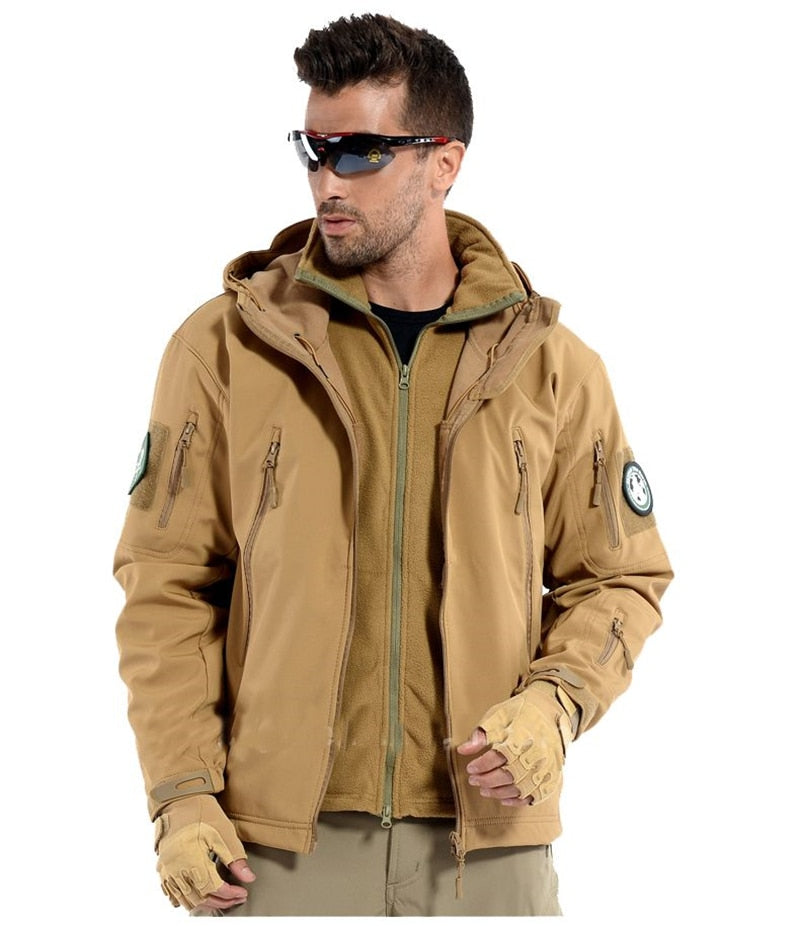 Lurker Shark Skin Soft Shell Tactical Jacket | Men Waterproof Windbreaker Fleece Coat