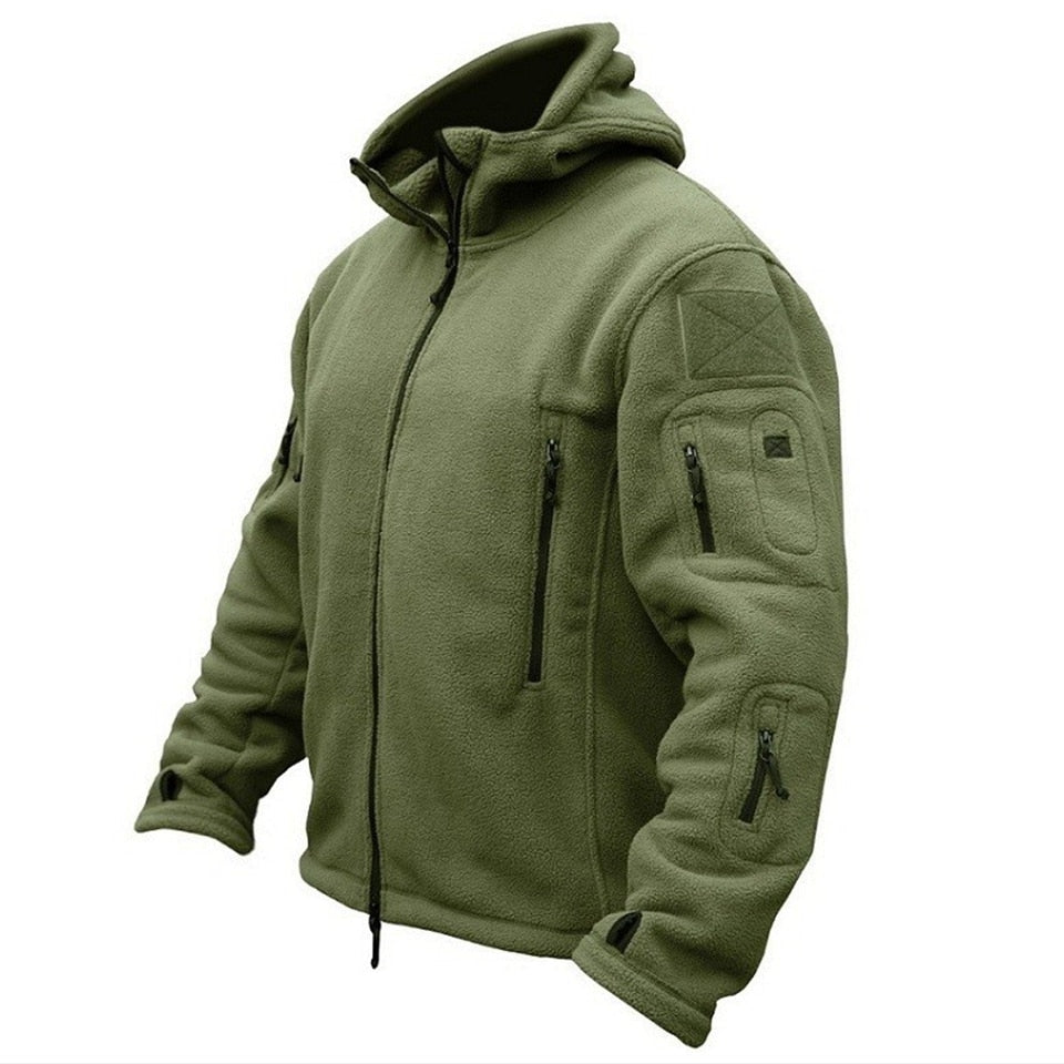 Military Mens Fleece Jacket Set Waterproof, Warm, And Thermal For