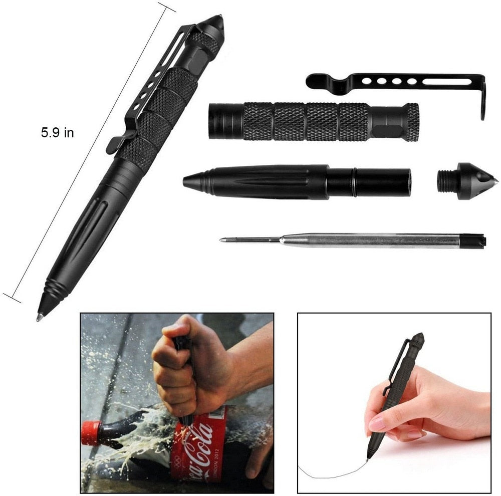 Military Tactical Pen Self Defense Glass Breaker Pen Outdoor Tool.
