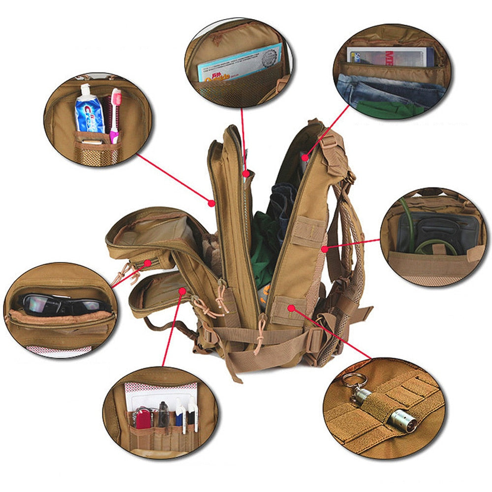 Outdoor Waterproof Tactical Backpack Camping Hiking