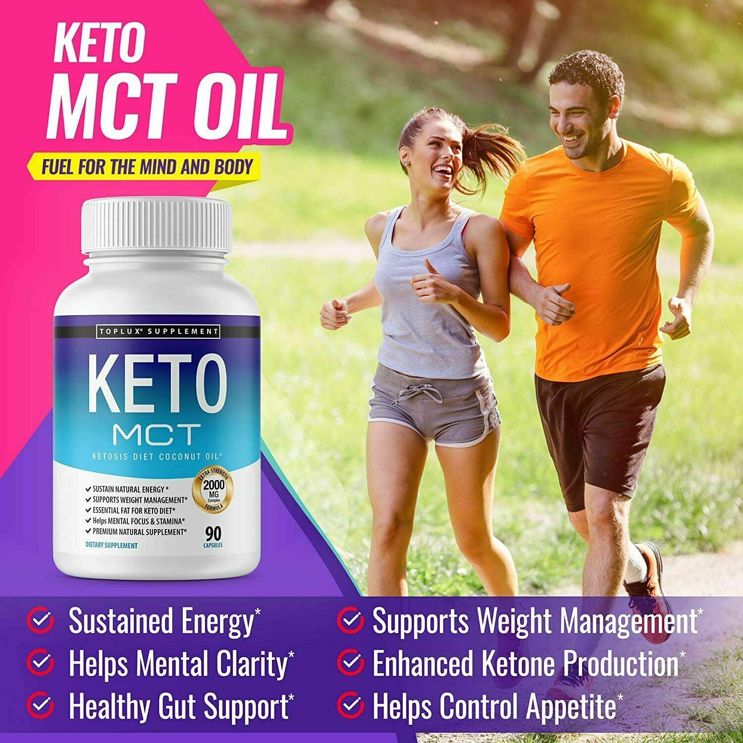 PURE MCT OIL Pills Diet 2000 MG (180 CAPSULES- Raise Ketones High Faster C8&C10)