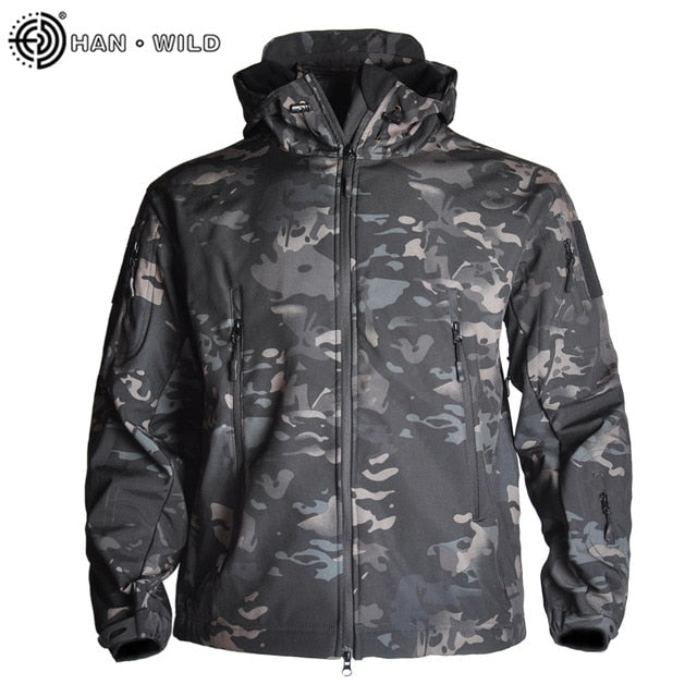 Airsoft Camping Tactical Jacket | Men Softshell Waterproof Camo Jacket