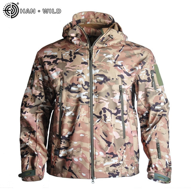 Airsoft Camping Tactical Jacket | Men Softshell Waterproof Camo Jacket